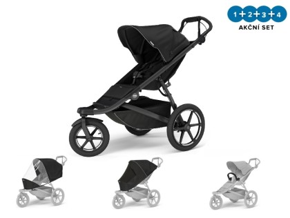 Thule Urban Glide 3 Black - MB + pláštěnka + moskytiéra + madlo NEW