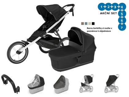 Thule Glide 3 Black - MB + korba + pláštěnka + moskytiéra + madlo + plášť. korba + moskyt. korba