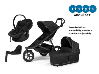 Thule Urban Glide 3 Black - MB + hluboká korba + ISOFIX Base Alfi + autosedačka Maple